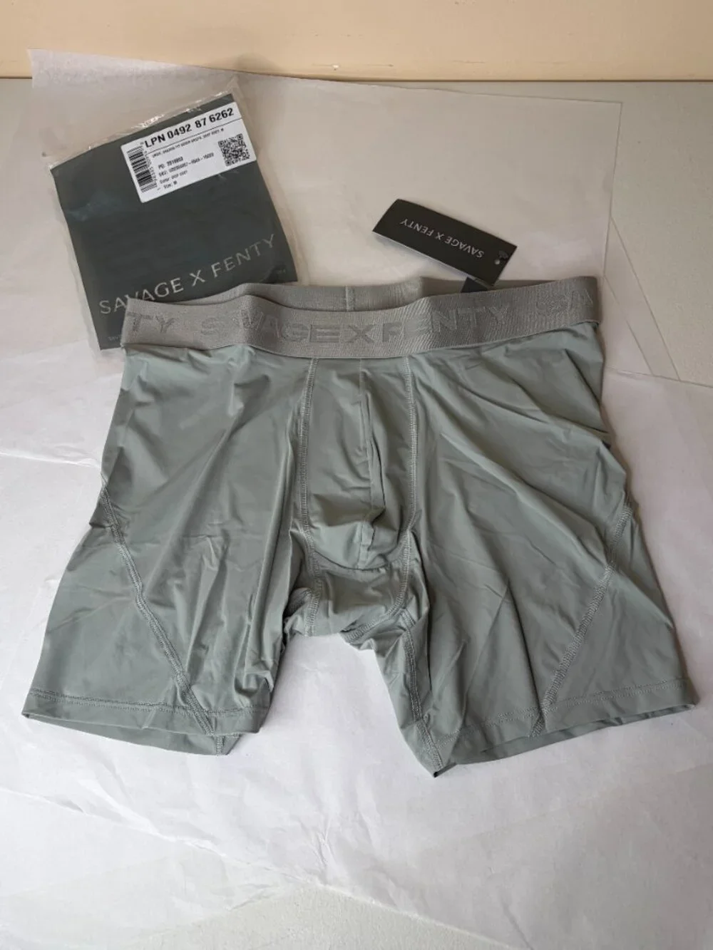 New Savage x Fenty Shadow Fit Boxer Briefs Gray Size M